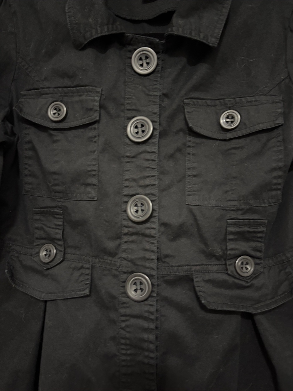 Dots Black Short-Sleeve Peplum Button Jacket - Picture 4 of 4